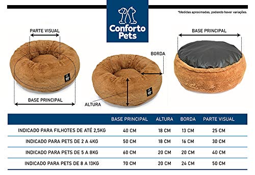 Cama Nuvem de Pelúcia - 50cm - Cães e Gatos - Cinza Claro