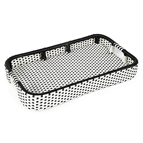 Beaumont Lane Black & White Rattan Bar Cart #TOP3