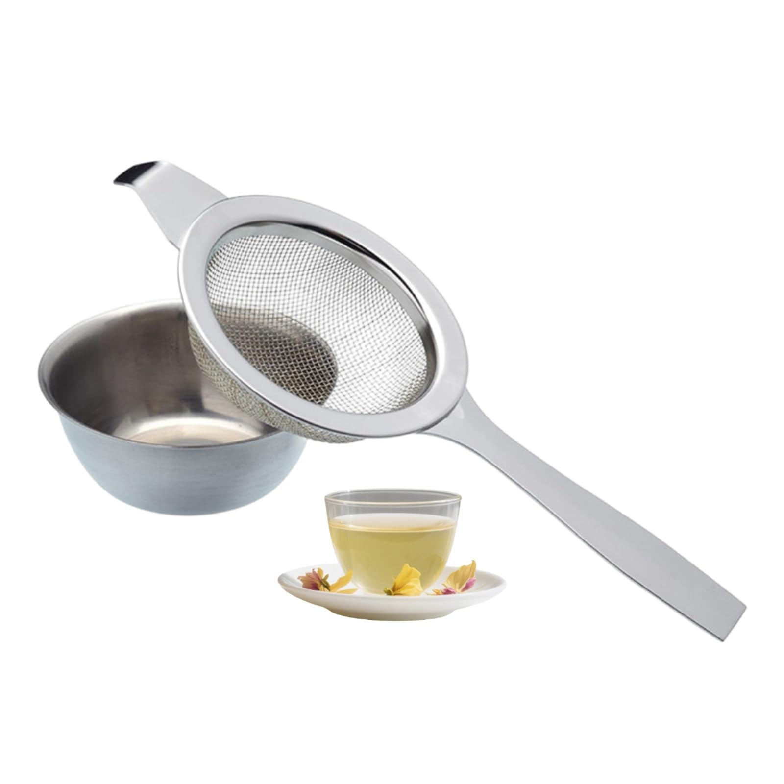 Tea Strainer Fine Mesh,Tea Sieve,Stainless Steel Tea Strainer,Tea Strainers Kitchen Colander Sieve with Handle,Sifting Dry Ingredients,for Juice Egg Tea Coffee Flour Filter