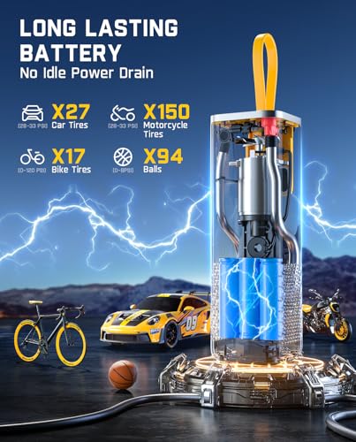 Image of Fanttik X9 Apex Portable Air Compressor for Car Tires, 35s Fast Inflation, 150PSI Cordless Tire Inflator with Light and Power Bank, Handed Inflator for Car, Motorcycle, Bike, Mechanical Gray