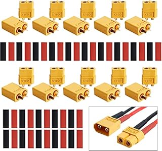 Bohaner XT60 Power Connector Male Female Bullet Connectors Power Plugs with Heat Plug Socket For RC Lipo Battery Toy Vehicle(10Pairs) (XT60)