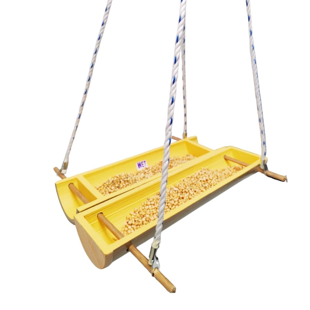 Bamboo Bird Feeder by Areva Farms | Hanging for Balcony Grill | Perfect for Balcony, Garden, or Outdoor Use