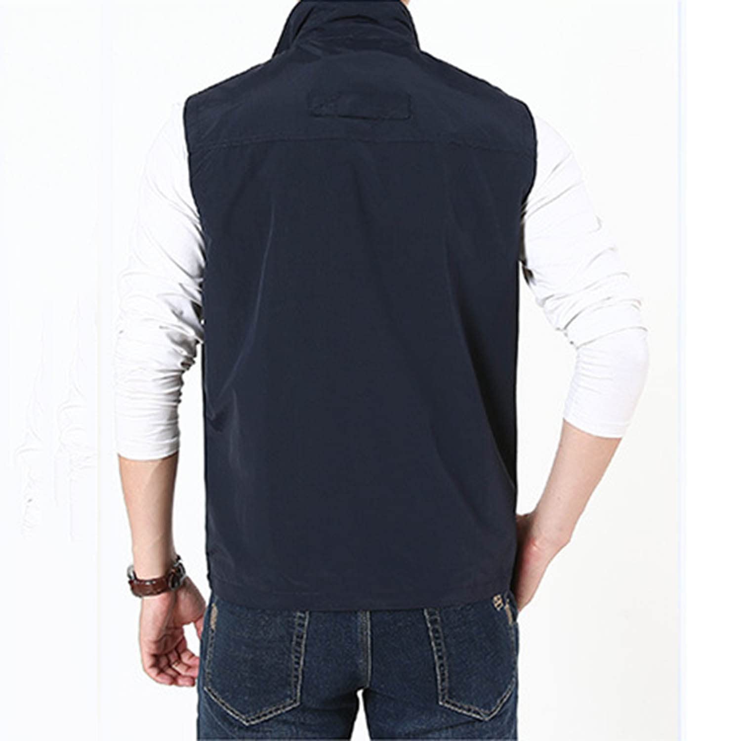 Chaleco De Hombre Exteriores Multibolsillos Chaqueta Casual Sin Mangas Primavera Y Otoño Chaleco Transpirable para La Pesca Fotografía Senderismo Viajes