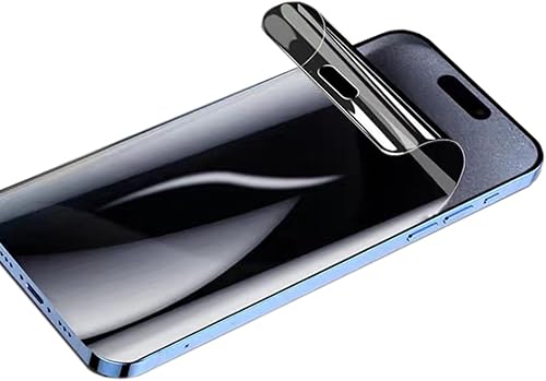 Paquete de 2 protectores de pantalla de hidrogel de película de privacidad compatibles con iPhone 15 Pro Max, compatible con fundas. Alta