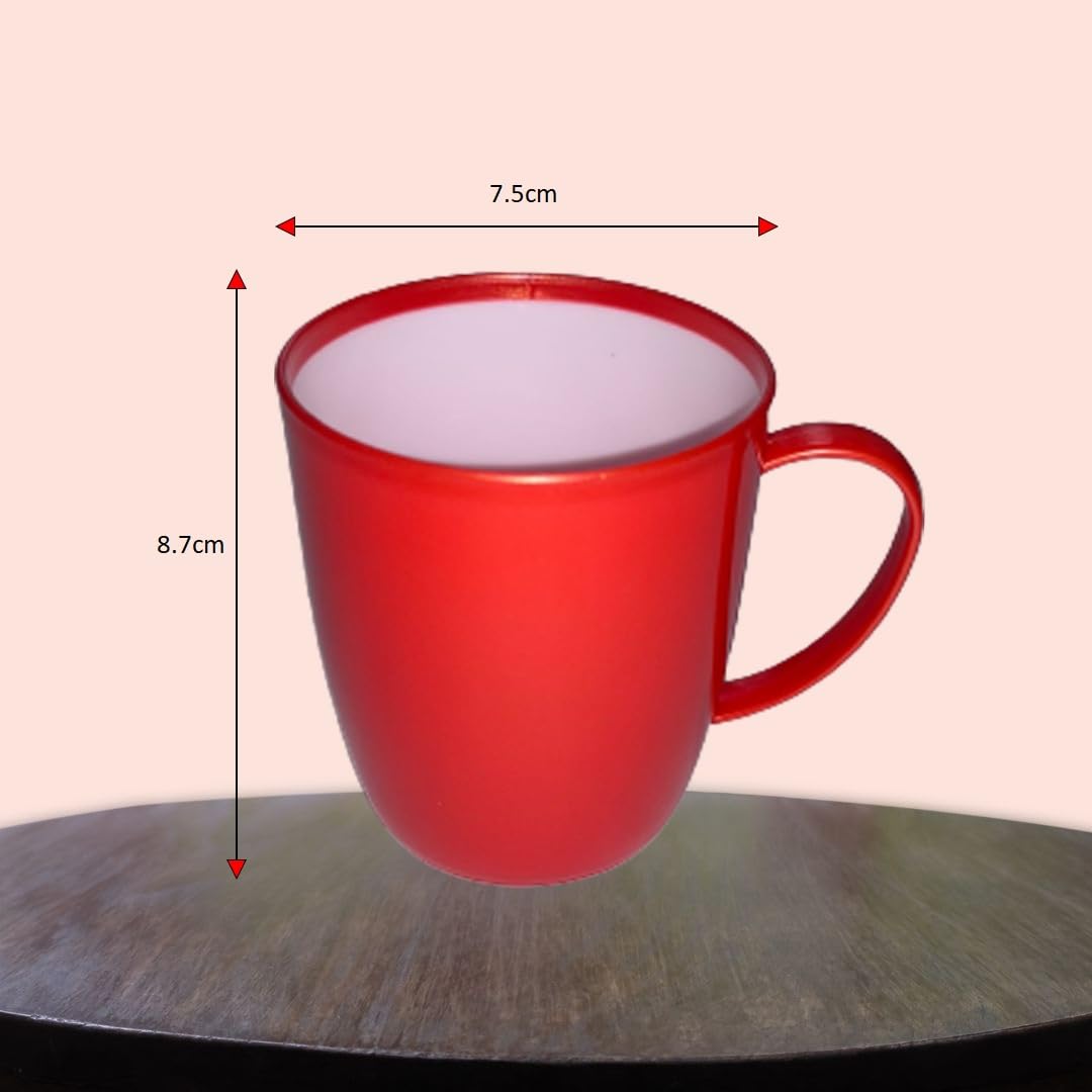 KANSY Plastic Mug with Handle, Lightweight Unbreakable Reusable Cups for Adults Elderly, Kids to Drink Hot, Cold, Coffee, Tea - Image 2