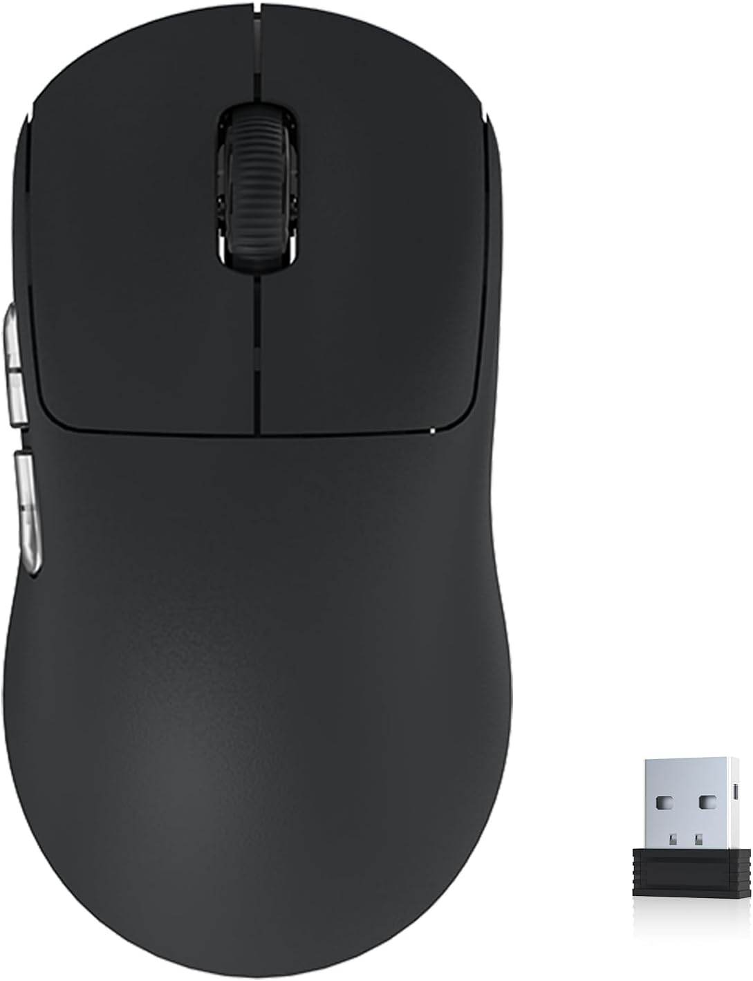 Wireless Gaming Mouse Ultralight 55g, 3395 Lag-Free Sensor, 26K DPI, HUANO Switches, 80Hrs Long Battery Life, 6 Programmable Button for PC, 3 Modes (2.4G/Wired/BT), Win with Aztec, Black