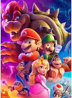 DAERLE 5D Diamond Painting Kits for Adults, Mario Diamond Art Kits Cartoon Full Drill Diamond Painting Kit for Kids Beginners, DIY Crystal Picture Art for Home Wall Decor 30x40cm