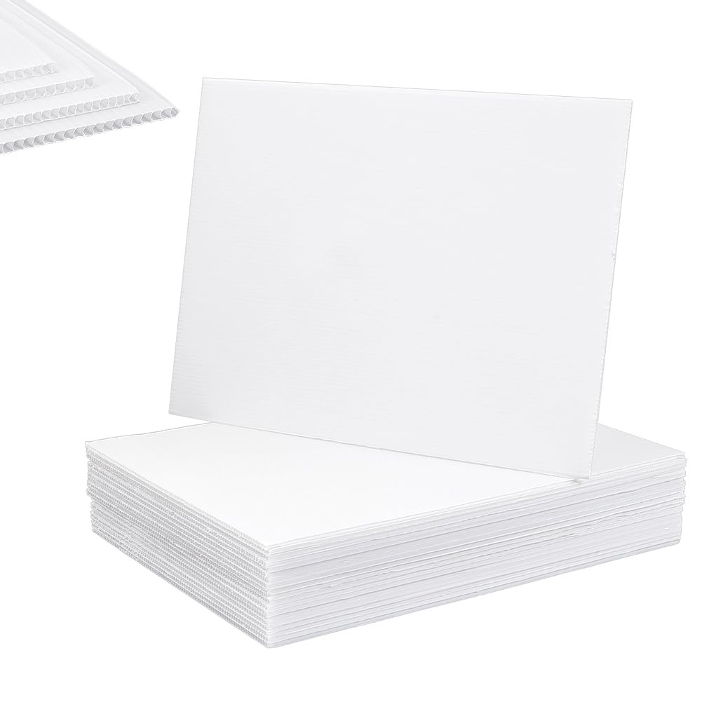 OLYCRAFT 20 Pcs White Corrugated Plastic Board 30x40cm Poster Boards for Yard Sign Corrugated Plastic Sheet Waterproof Blank Board Sheets for Business Advertising DIY Projects Guidepost Decorations