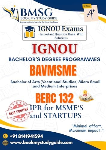 Buy BERC 132 IPR for MSMEs & Startups IGNOU Study Material | BA ...