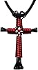 New Black Horseshoe Nails WRed Cross Necklace Hand Made