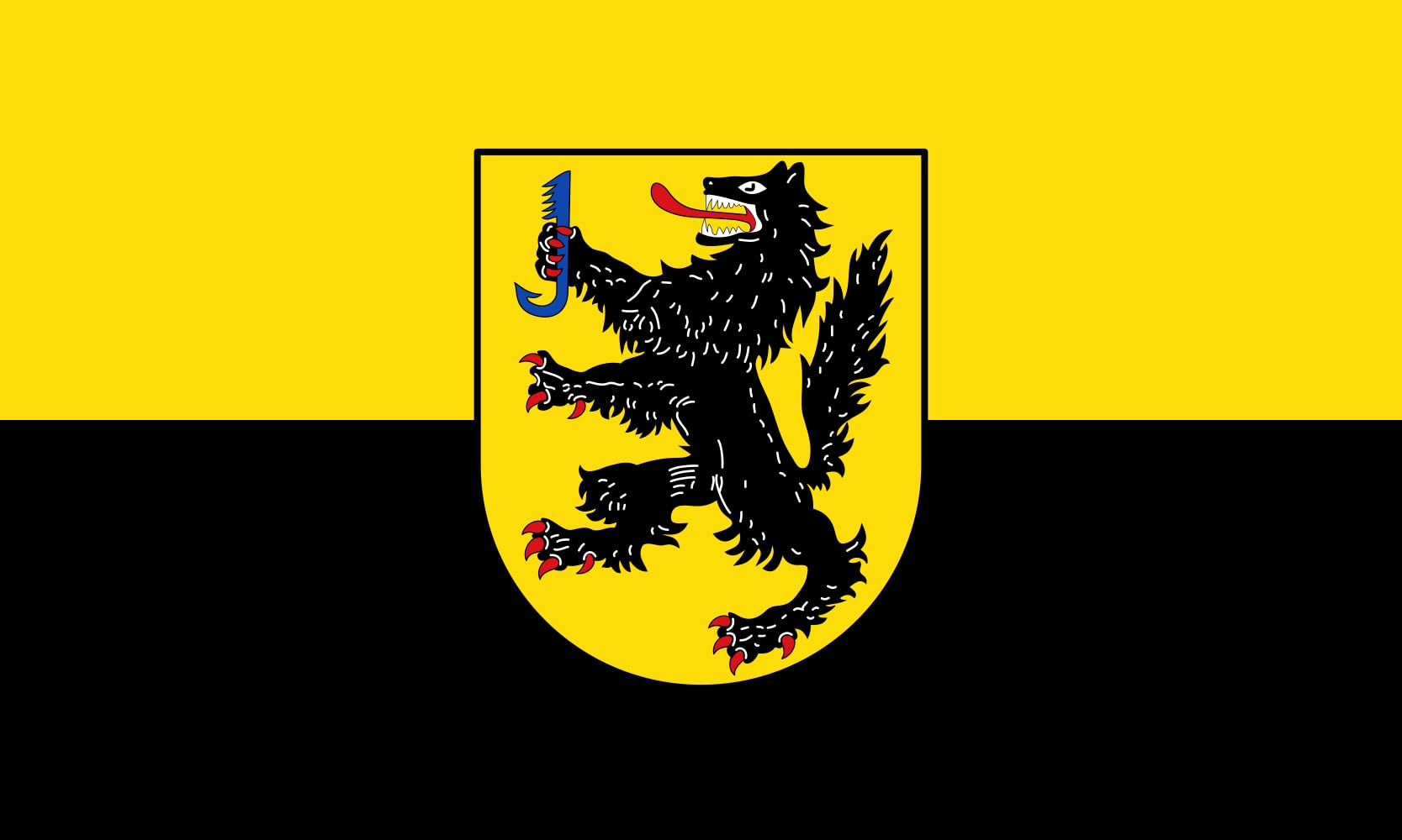 Drapeau Wollershausen pavillon municipal allemand grand format mât