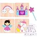 Toddler Wooden Jigsaw Puzzles Chunky - (4 Pack with Extra Magic Wand) Educational Toys for Preschool Kids Ages 1 2 3 Year Old Girl Gifts with Matching Canvas Bag - Rainbow Unicorn Castle Set