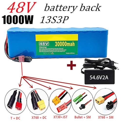 48V 30Ah Ebike-accu voor 1000W 800W 750W 500W 200W elektrische fiets-scootermotor, E-bike lithium-ionaccu, elektrische fietsaccu met 54,6V 2A-lader - Afbeelding 4