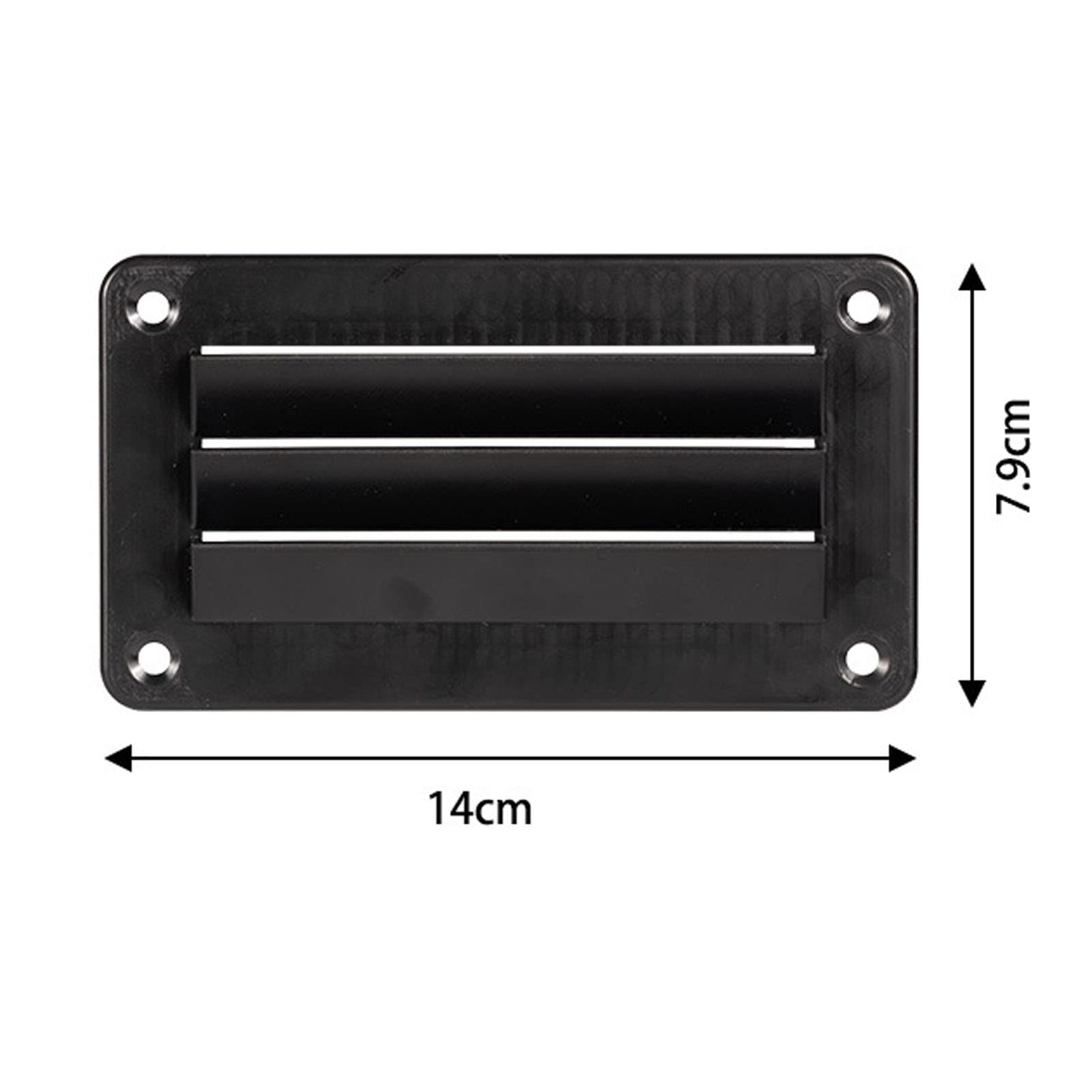 Lot de 2 grilles d'aération pour camping-car, caravane avec coins arrondis, ventilation ABS avec 8 vis, pour yachts, navires (noir)