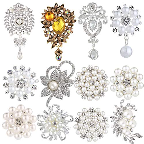 Broche fleur de cristal de mariage de haute qualité et perles pour robe