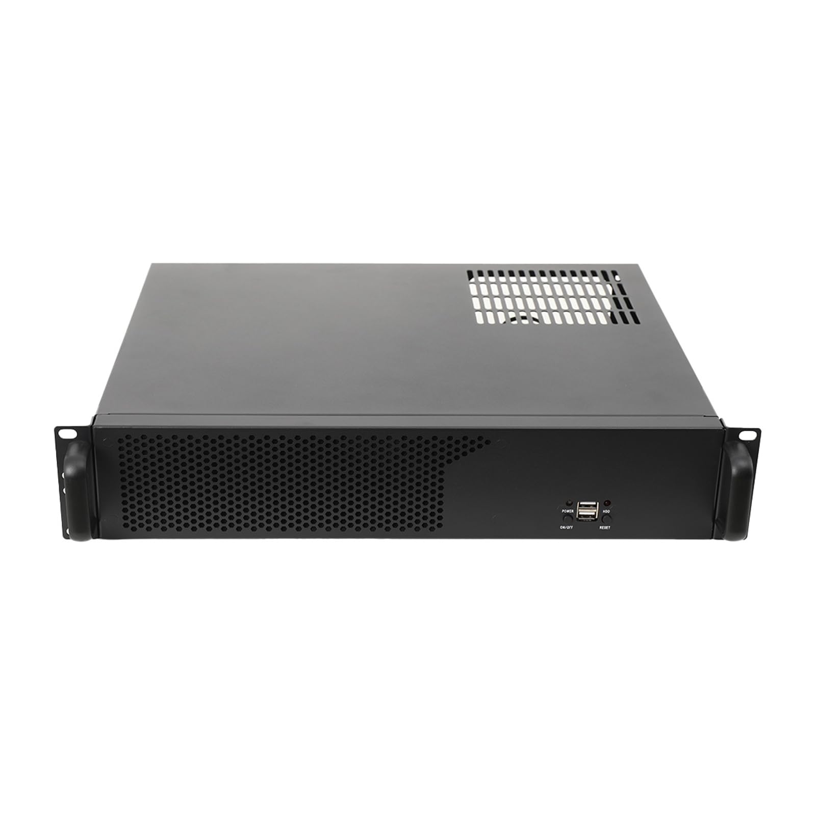 Server Case 2U, Server Chassis with 3X3.5 HDD, Rack Mount PC Case with 2 Fans, 4 x PCI Slot 2U Rack Case, 2U Rack Drawer for Network & Studio