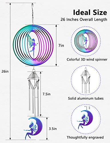 Perpurity Sympathy Wind Chimes Colorful Wind Chimes For Outside Fairy Wind Chimes Gifts With Bracelet & Card Wind Chimes For Loss Of Loved One, Both As Decoration & Amazing Grace Wind Chimes #TOP2