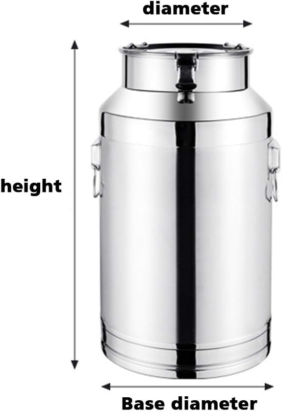 ZAIHW 304 Stainless Steel Barrel 28L/48L Milk Can Pot Bucket Fermenter Wine Pail Bucket Tote Jug with Sealed Lid Heavy Duty, Storage Oil Rice Water Keg,48L (28L)