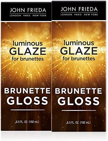 John Frieda Brilliant Brunette Luminous Hair Glaze, Color Enhancing Glaze, Designed to Fill Damaged Areas for Smooth, Glossy Brown Color, 6.5 oz (Pack of 2)