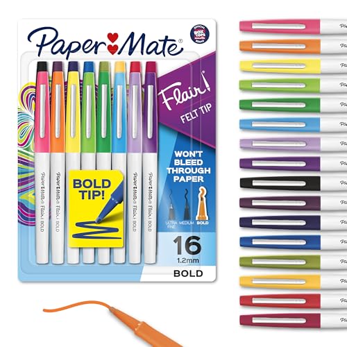 Paper Mate Flair Felt Tip Pens, Bold Tip (1.2 mm),...