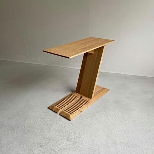 ナラ無垢材で造られたサイドテーブル(ブックスタンドとしても使用可)