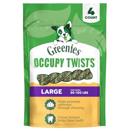 Greenies Occupy Twists Natural Dog Treats Large Breed Size Chicken Flavor 8.55 oz. Pack 4 Count