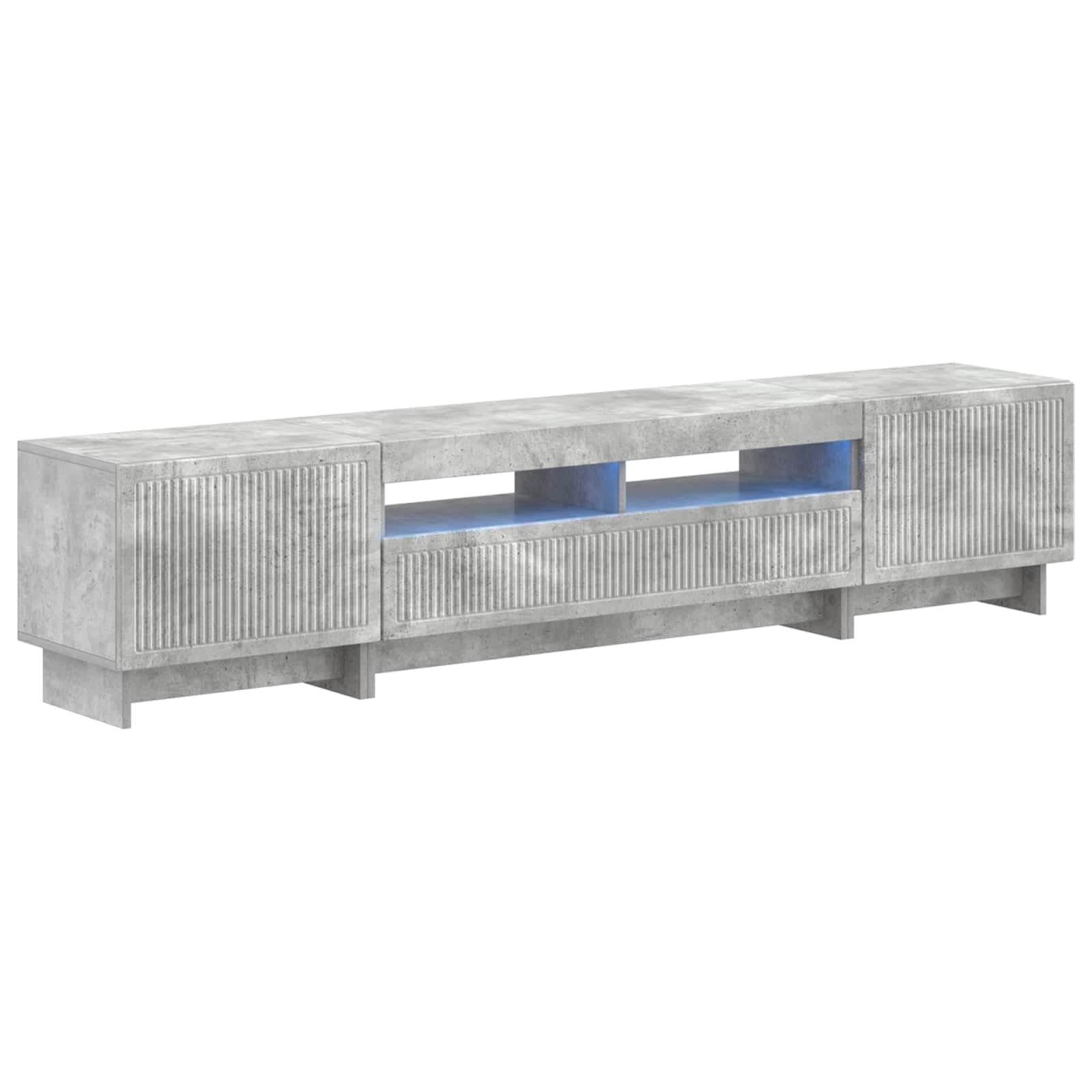 Gabinete de TV LED de 5 piezas, color gris hormigón, material de