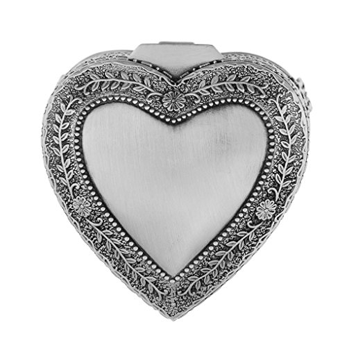 Miocloth Classic Vintage Antique Tin Heart Jewelry Box Treasure Storage Organizer Chest #TOP4