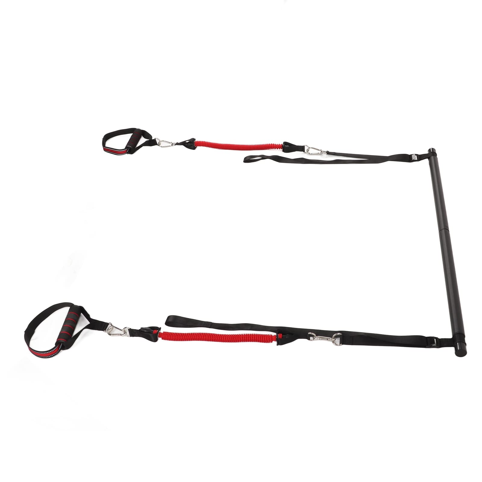 Portable Pilates Bar Kit with Bands for Versatile Workouts, Yoga and Training, Non Slip Handles, Assembly, 30 lbs Tension Ropes (2 Webbing Tube)