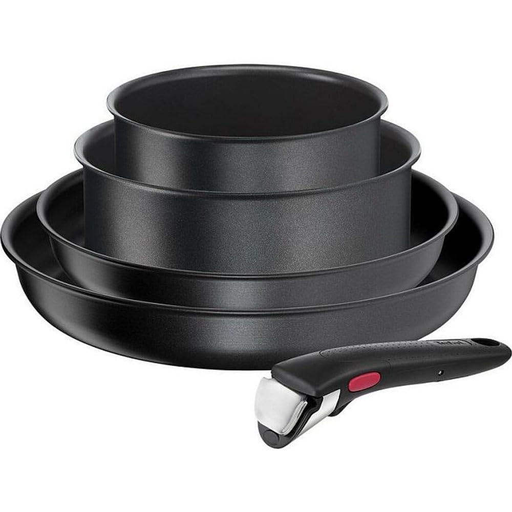 Tefal Ingenio L7629342 5-częściowy zestaw garnków indukcyjnych, kompatybilny z nieprzywierającymi naczyniami, czarny