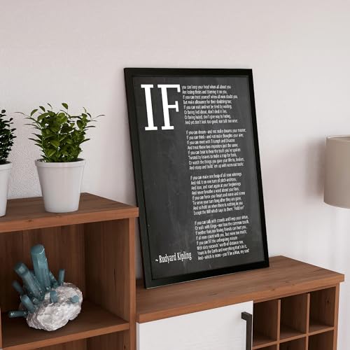 Affiche Poème IF de Kipling Impression d'Art Tableau Noir 40x50 cm