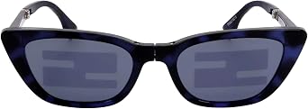 FENDI Touch of FF Blue Havana Injected Frame Sunglasses New