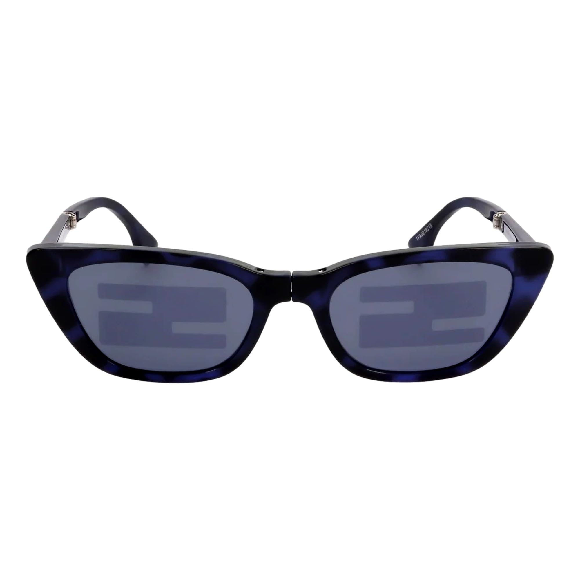 FENDI Injected Touch of FF Sunglasses Blue Havana Silver Luxury Designer Eyewear with FF Logo Temples 100 UV