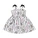 Roliafeesy Bebé Niña Chica Correas Vestir Estrellas Estantes Impresos Vestido Verano Falda Princesa Sundress (Blanco 12-18 Montones)