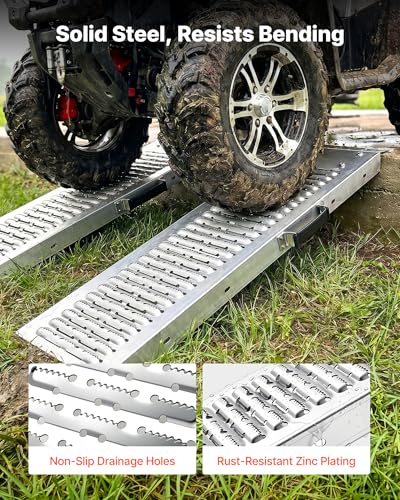 Rampas VEVOR para remolques, 2 piezas 39 x 9 in, acero resistente miniatura 3