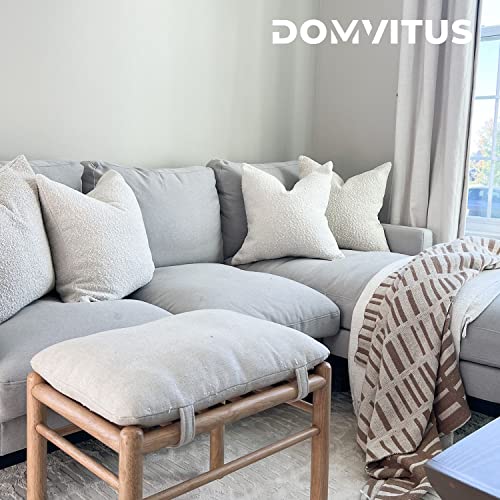 Domvitus Boucle Pillow Covers 24X24 Luxury Throw Pillow Covers Decorative Pillows For Bed Sofa Pillows For Living Room Accent Couch Pillows Soft Cushion Case, 1Pc, Ivory #TOP5