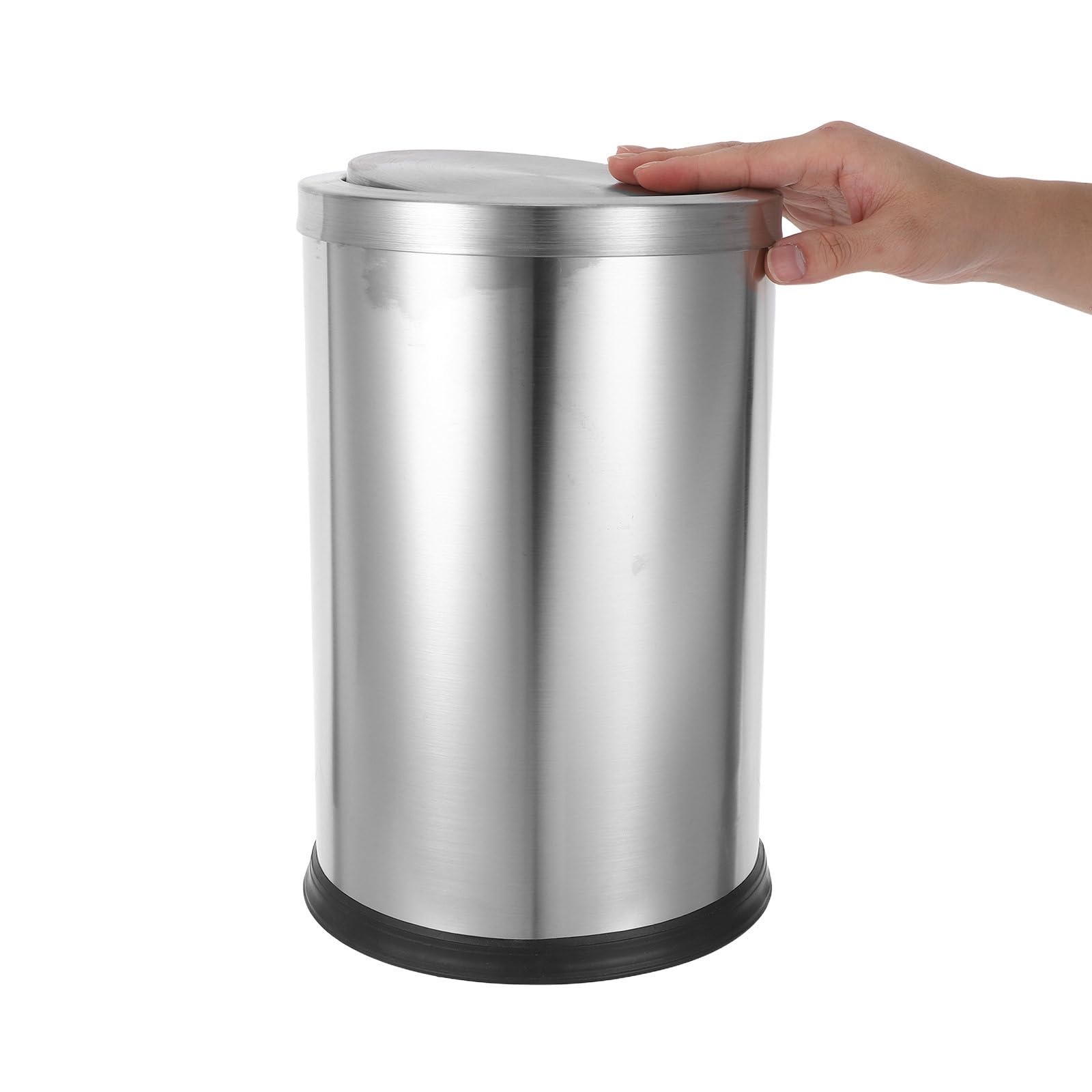 Bote de Basura de Acero Inoxidable Cilíndrico Tapa de 9l