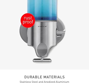 simplehuman Wall Mount Pumps, Twin 15 fl. oz. Shampoo & Soap Dispenser, Stainless Steel