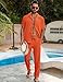 LecGee Men's Fashion 2 Piece Outfits Short Sleeve Button Down Shirt and Drawstring Pants Set Tracksuit(Orange,L)