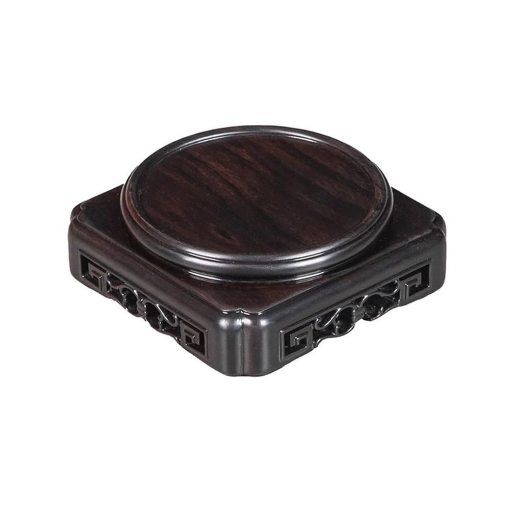 birene Vase Stand Blackwood Square Bonsai Base Crafts, Vase Odd Stone Fishbowl Display Holder