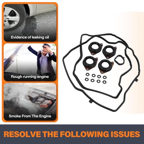 Image of Valve Cover Gasket Set Replacement for Honda Accord 2.4L EX EX-L LX LX-S Coupe Sedan Sport Sedan(2013-2017) | Replaces 12030-5A2-A01, 2.4 Valve Cover Packing
