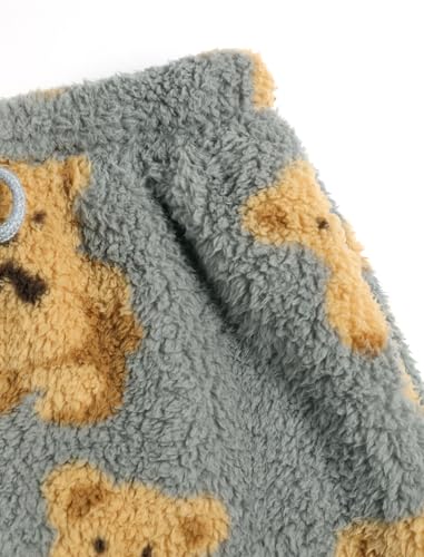 Image of ZAFUL Women's Fuzzy Plush Pajama Pants Wide Leg Pj Bottoms Lounge Pants | Soft Fluffy Sleep Pants Drawstring Elastic Waist Teddy Pjs for Women No Pockets