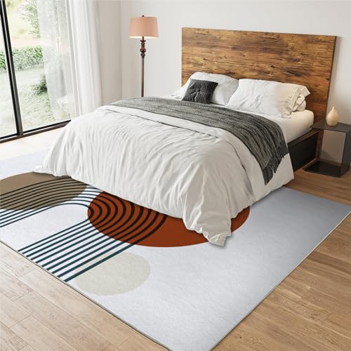 Tapis géométrique bohème durable et à séchage rapide pour salon moderne - 4
