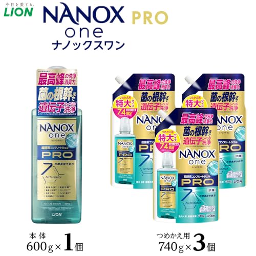 ライオン「NANOX one PRO」本体・替特大セット(600g×1本+740g×3袋)