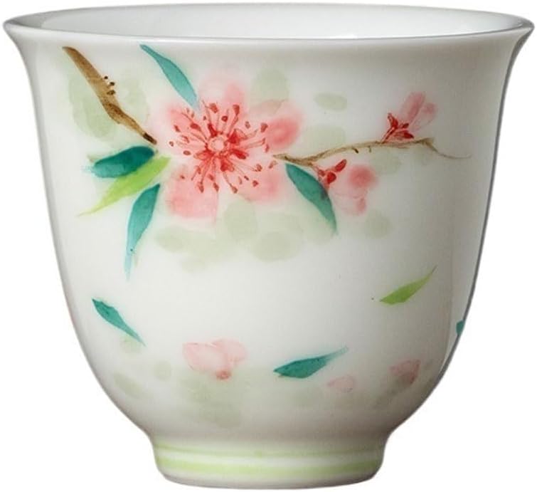 GSOUL Kungfu Tea cup Handmade Kung Fu Tea Set Exquisite Small Teacup For Home Ceramic Hand-painted Peach Blossom Host Cup Small Tea Cups
