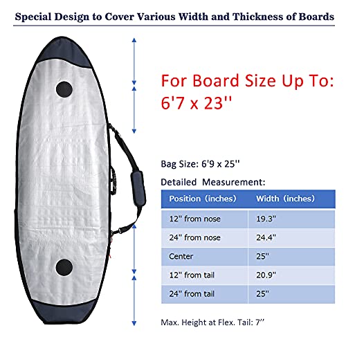 image for Abahub Premium 6'0 x 22 Surfboard Travel Bag, Foam Padded Surf Board C