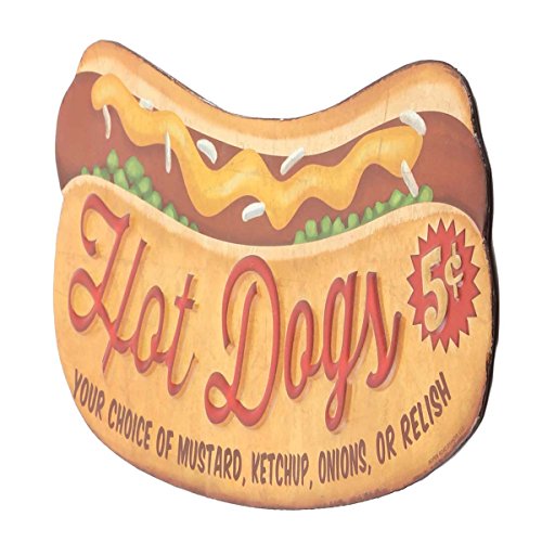 Open Road Brands Hot Dogs Embossed Metal Sign - Vintage Diner Hot Dog Sign For Kitchen Or Man Cave #TOP1