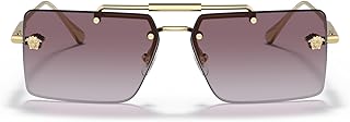 Versace VE 2245 10028H Gold Metal Rectangle Sunglasses Purple Gradient Lens