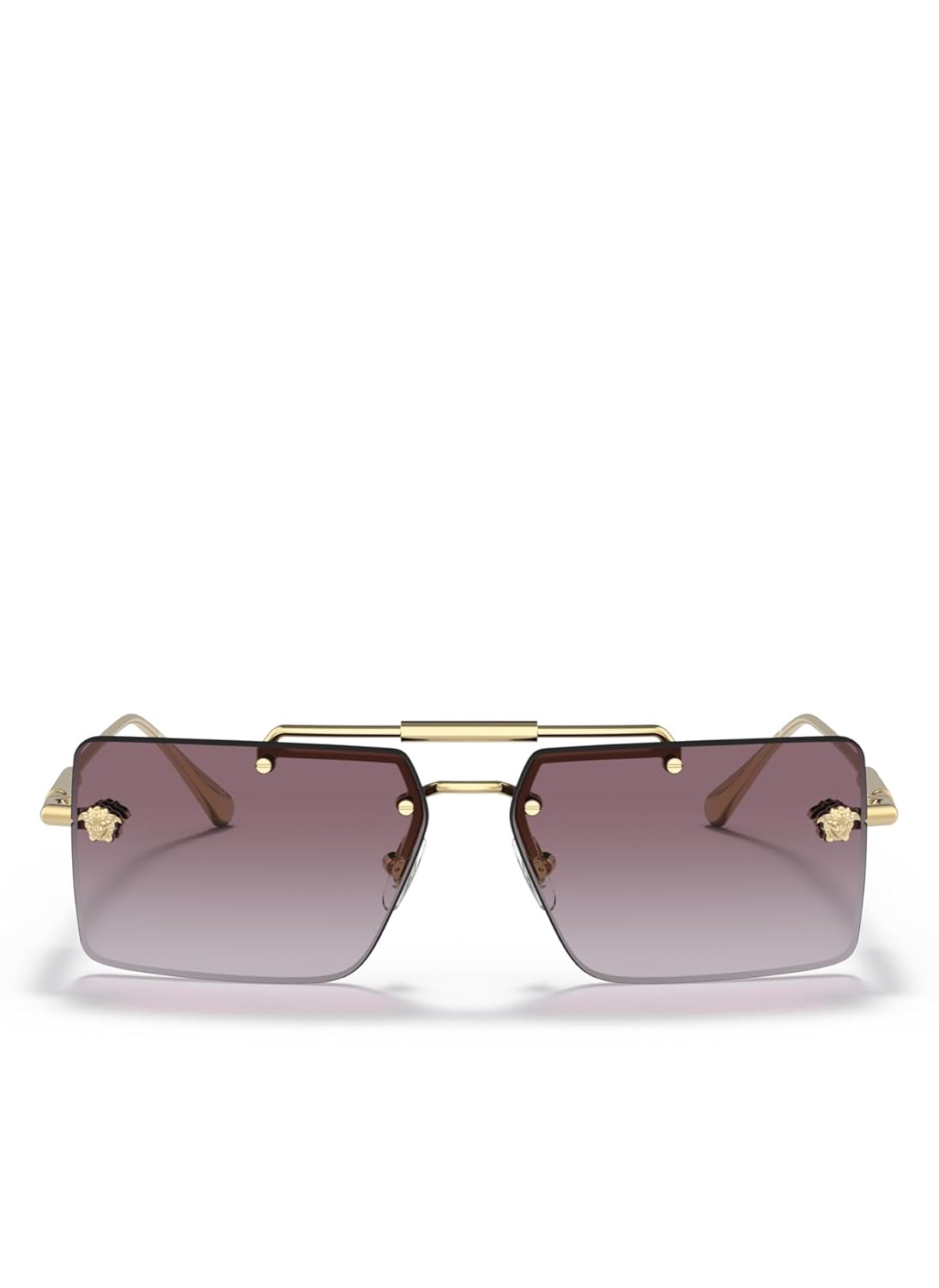 Versace VE 2245 10028H Gold Metal Rectangle Sunglasses Purple Gradient Lens