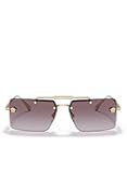 VE 2245 10028H Gold Metal Rectangle Sunglasses Purple Gradient Lens